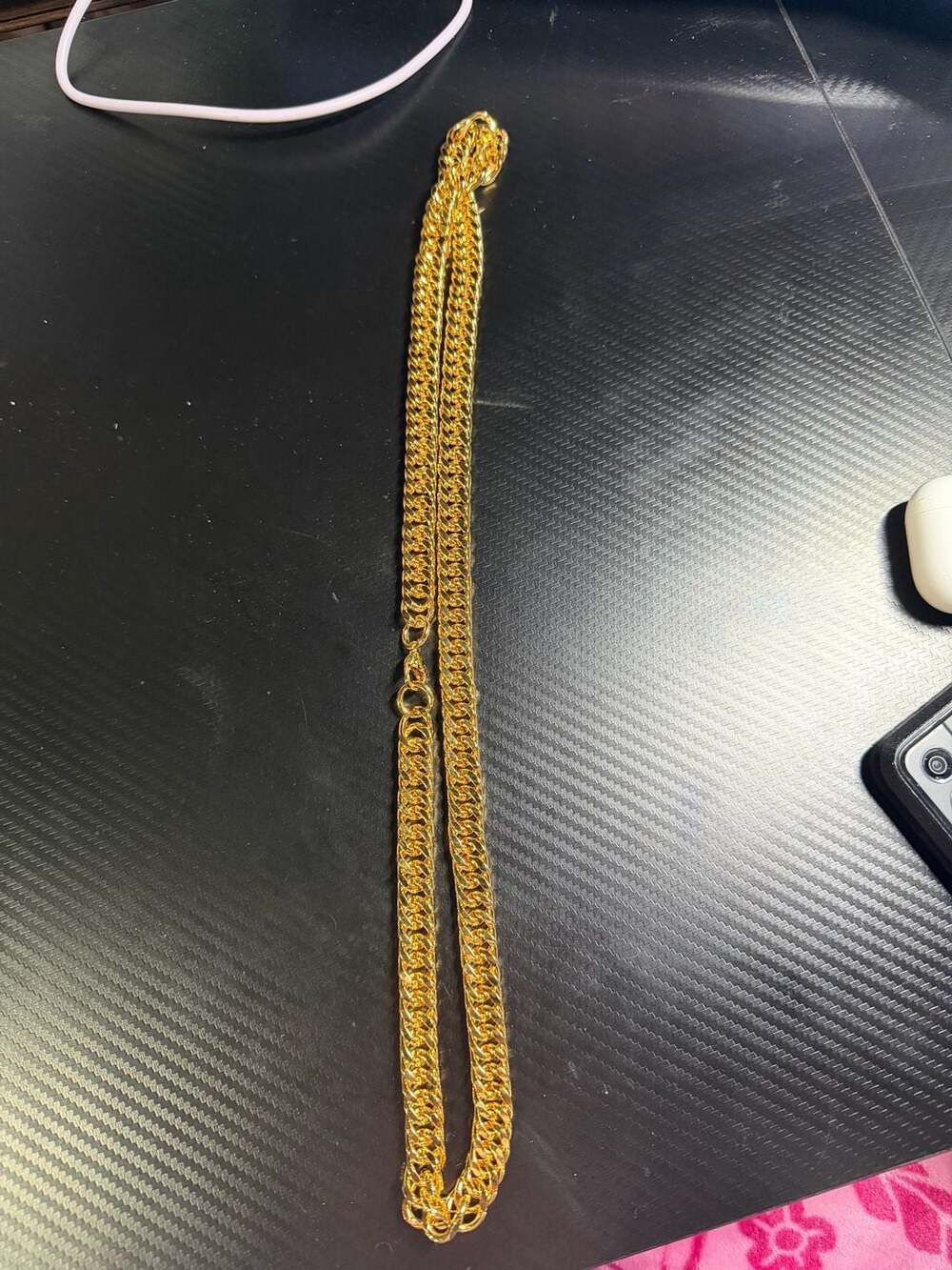Gold-Tone Cuban Link Chain Necklace